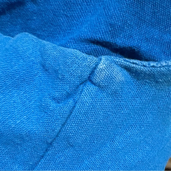 Zara Blue Open Back Linen Blend Mini Dress- Size Small - Picture 5 of 5